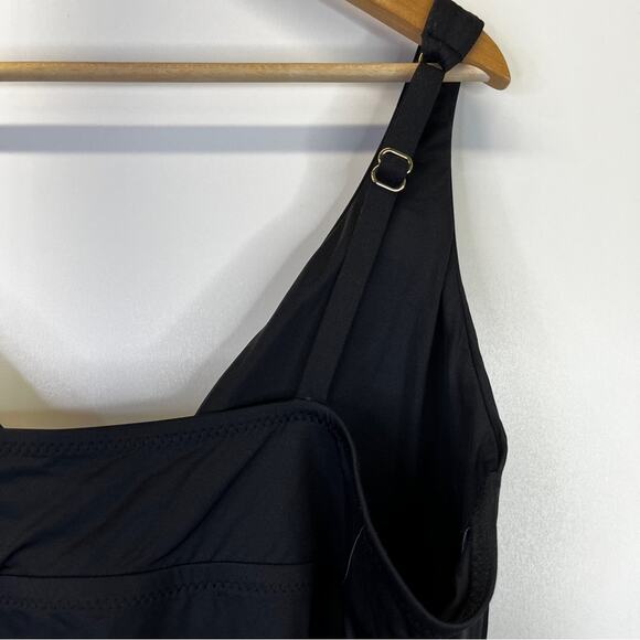 Becca Color Code Flounce Tankini top black - 2X - Picture 8 of 10